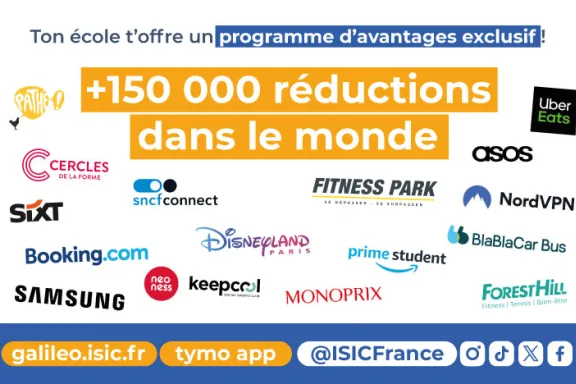 Réductions carte étudiante ISIC  